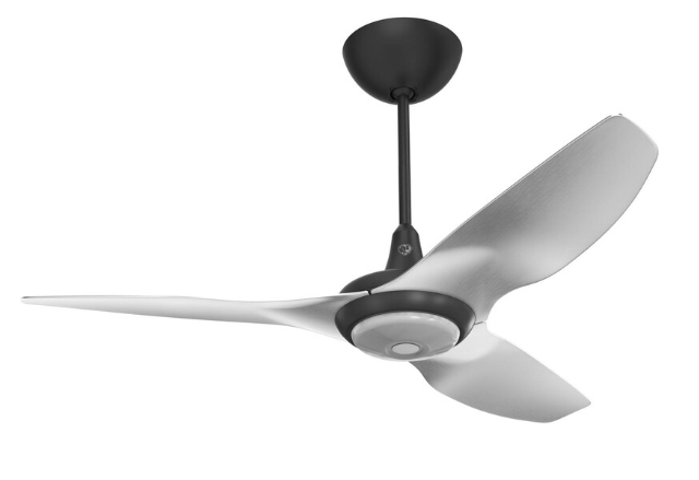 52-Inch Haiku Ceiling Fan Universal Mount W/12-Inch Downrod & Downlight Black/Brushed Aluminum by Big Ass Fans - MK-HK4-042506A258F531G10I12S2