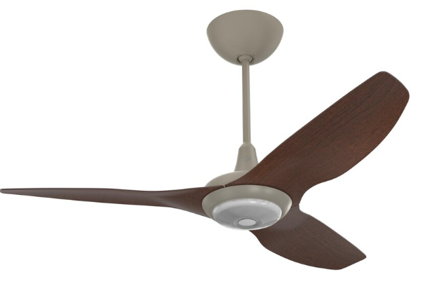 52-Inch Haiku Ceiling Fan Universal Mount W/12-Inch Downrod & Downlight Satin Nickel/Cocoa by Big Ass Fans - MK-HK4-042506A470F654G10I12S2