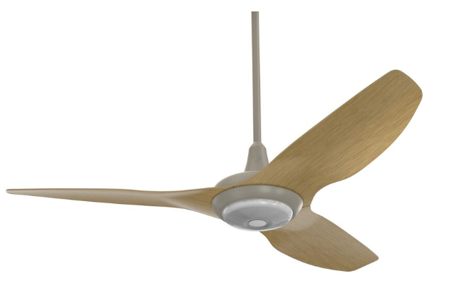 52-Inch Haiku Ceiling Fan Universal Mount W/32-Inch Downrod & Downlight Satin Nickel/Caramel by Big Ass Fans - MK-HK4-042506A470F504G10I32S2