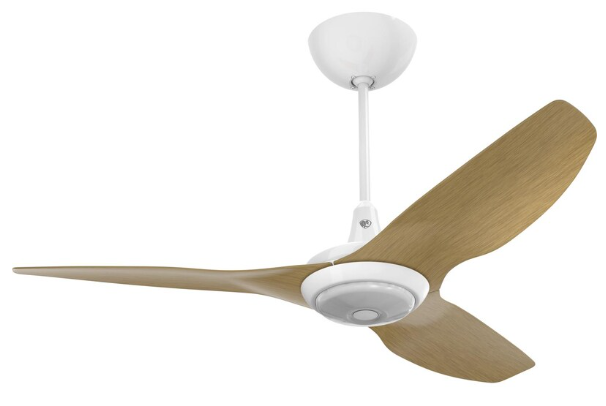 52-Inch Haiku Ceiling Fan Universal Mount W/12-Inch Downrod & Downlight White/Caramel by Big Ass Fans - MK-HK4-042506A259F504G10I12S2