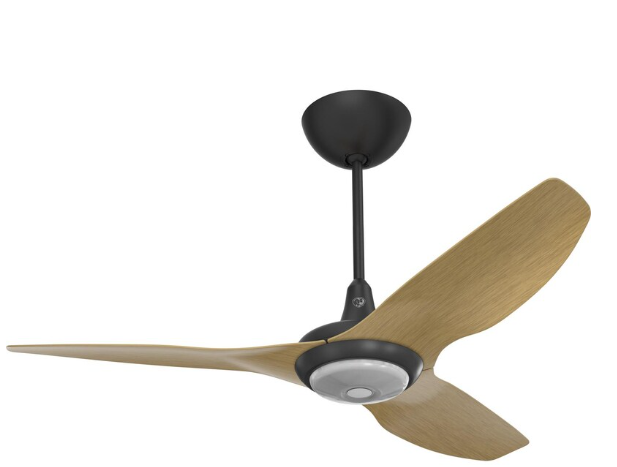 52-Inch Haiku Ceiling Fan Universal Mount W/12-Inch Downrod & Downlight Black/Caramel by Big Ass Fans - MK-HK4-042506A258F504G10I12S2