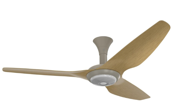 60-Inch Haiku Ceiling Fan Low Profile Mount W/Downlight Satin Nickel/Caramel by Big Ass Fans - MK-HK4-052500A470F504G10S2