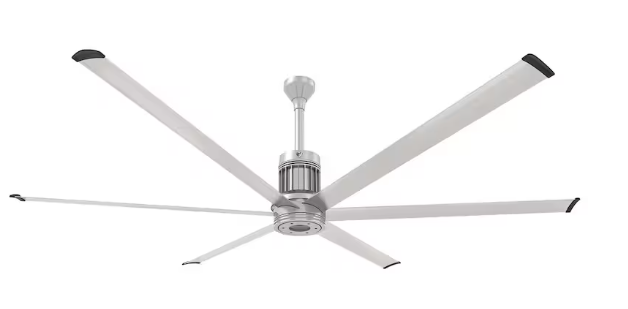 96-Inch i6 Ceiling Fan Universal Mount W/12-Inch Ext Tube & LED Brushed Silver by Big Ass Fans - MK-I61-081906A727I12S2