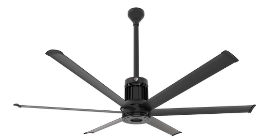 96-Inch i6 Ceiling Fan Universal Mount W/12-Inch Ext Tube & LED Black by Big Ass Fans - MK-I61-081906A728I12S2