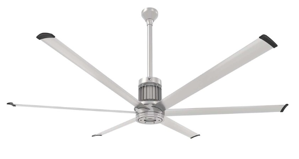 84-Inch i6 Ceiling Fan Universal Mount W/24-Inch Ext Tube & LED Brushed Silver by Big Ass Fans - MK-I61-071906A727I24S2