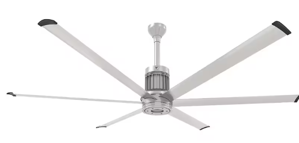 84-Inch i6 Ceiling Fan Universal Mount W/12-Inch Ext Tube Brushed Silver by Big Ass Fans - MK-I61-071906A727I12