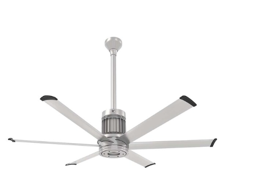 60-Inch i6 Ceiling Fan Universal Mount W/24-Inch Ext Tube & LED Brushed Silver by Big Ass Fans - MK-I61-051906A727I24S2