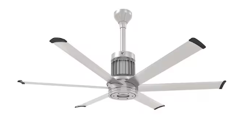 60-Inch i6 Ceiling Fan Universal Mount W/12-Inch Ext Tube & LED Brushed Silver by Big Ass Fans - MK-I61-051906A727I12S2