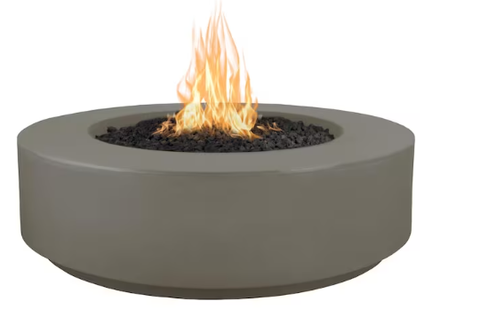 Top Fires by The Outdoor Plus Florence 42-Inch Natural Gas Fire Pit - Ash Concrete - Match Light