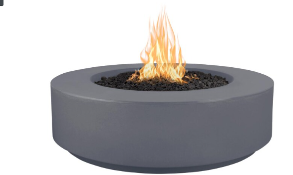 Top Fires by The Outdoor Plus Florence 42-Inch Natural Gas Fire Pit - Gray Concrete - Match Light