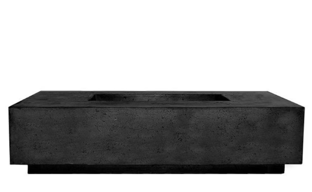 Lakeview Cascata Bay 4 66-Inch Natural Gas Rectangular Fire Pit Table - Ebony - SCPH-408-2NG