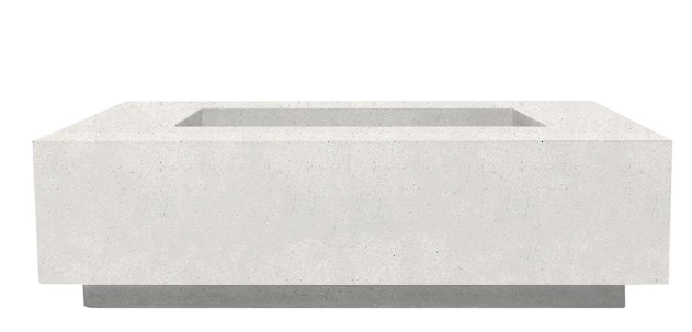 Lakeview Cascata Bay 1 56-Inch Natural Gas Rectangular Fire Pit Table - Ultra White - SCPH-405-5NG