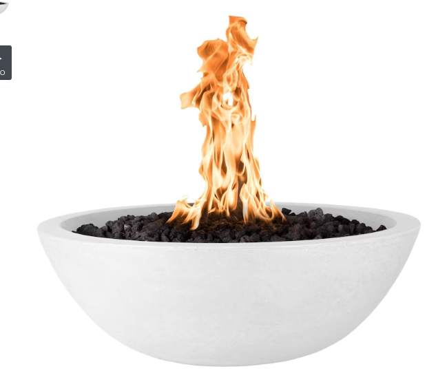Top Fires by The Outdoor Plus Sedona 27-Inch Propane Gas Fire Bowl - Limestone - Match Light