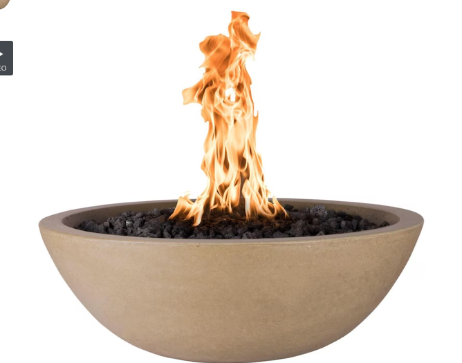 Top Fires by The Outdoor Plus Sedona 27-Inch Propane Gas Fire Bowl - Brown - Match Light