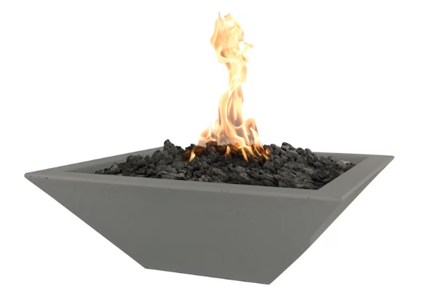 Top Fires by The Outdoor Plus Maya 24-Inch Propane Gas Fire Bowl - Ash - Match Light
