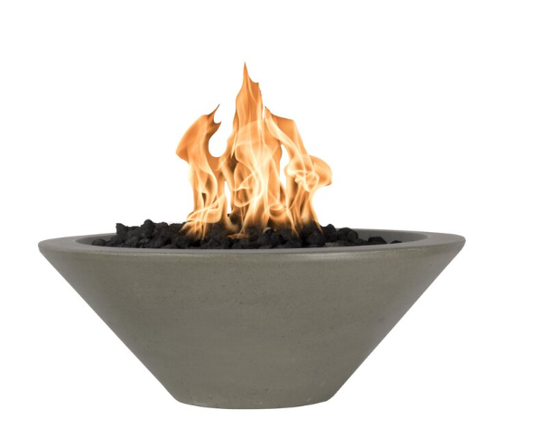Top Fires by The Outdoor Plus Cazo 24-Inch Natural Gas Fire Bowl - Ash - Match Light