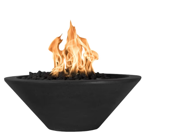 Top Fires by The Outdoor Plus Cazo 24-Inch Natural Gas Fire Bowl - Black - Match Light