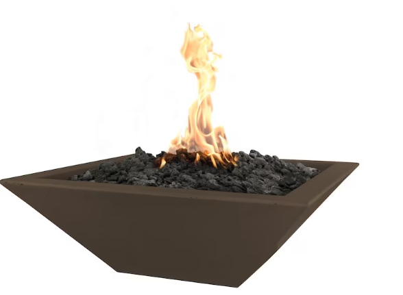 Top Fires by The Outdoor Plus Maya 24-Inch Propane Gas Fire Bowl - Chocolate - Match Light