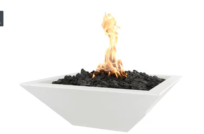 Top Fires by The Outdoor Plus Maya 24-Inch Propane Gas Fire Bowl - Limestone - Match Light