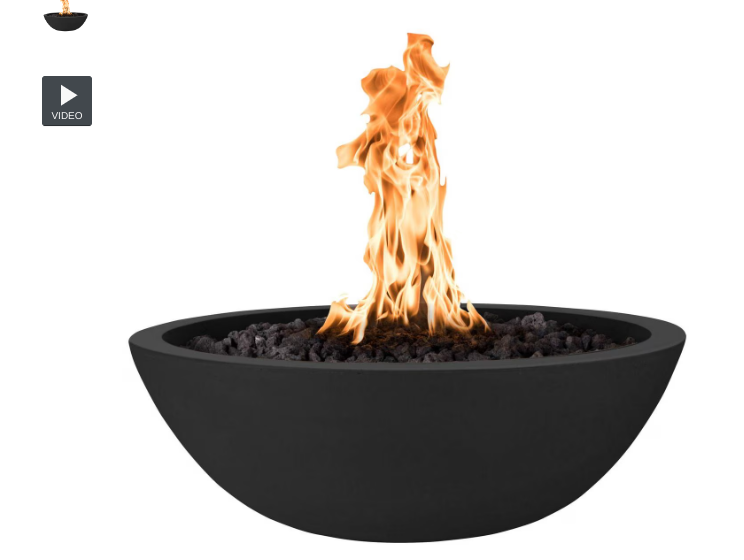 Top Fires by The Outdoor Plus Sedona 27-Inch Propane Gas Fire Bowl - Black - Match Light