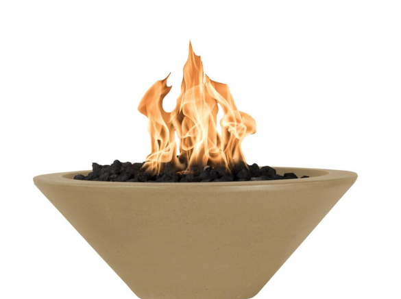 Top Fires by The Outdoor Plus Cazo 24-Inch Natural Gas Fire Bowl - Brown - Match Light