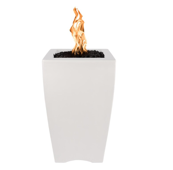Top Fires by The Outdoor Plus Baston 33-Inch Propane Fire Pillar - Limestone Concrete - Match Light - No Access Door