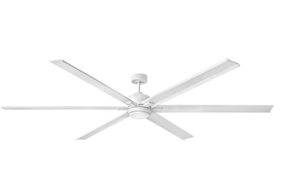 Minka-Aire Slipstream 65-Inch 8-Blade LED Ceiling Fan in White Finish W/ Flat White Blades & Etched Opal Glass - F888L-WHF