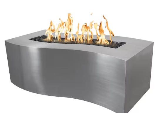 Top Fires by The Outdoor Plus Billow 60-Inch Propane Fire Pit - Stainless Steel - Match Light - OPT-BLWSS60-LP