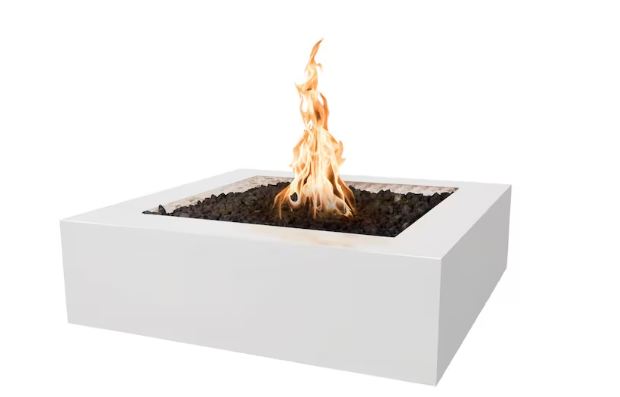 Top Fires by The Outdoor Plus Quad 36-Inch Propane Fire Pit - Limestone Concrete - Match Light