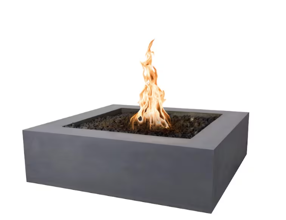Top Fires by The Outdoor Plus Quad 36-Inch Propane Fire Pit - Gray Concrete - Match Light