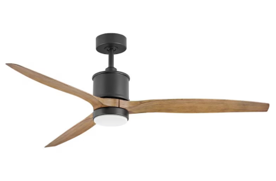 Minka-Aire Windmolen 65-Inch 12-Blade LED Ceiling Fan in Textured White Finish W/ Bleached Ashwood Blades & Etched Lens - F870L-TW
