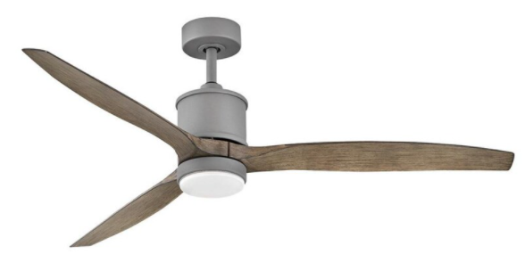Minka-Aire Windmolen 65-Inch 12-Blade LED Ceiling Fan in Textured Coal Finish W/ Coal Ashwood Blades & Etched Lens - F870L-TCL