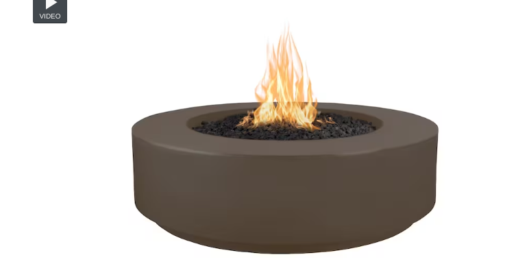 Top Fires by The Outdoor Plus Florence 42-Inch Propane Fire Pit - Chocolate Concrete - Match Light