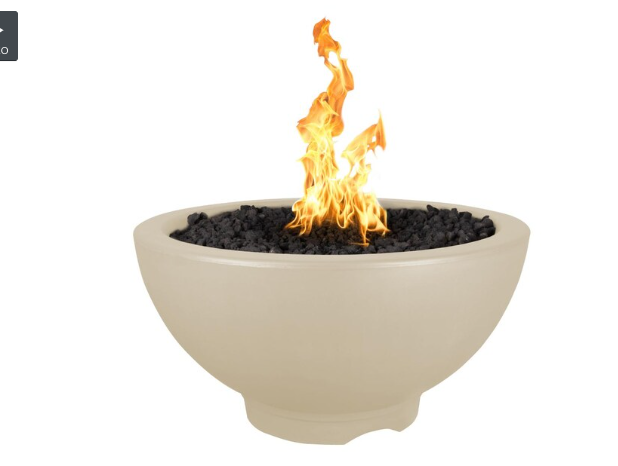 Top Fires by The Outdoor Plus Sonoma 38-Inch Propane Fire Pit - Vanilla Concrete - Match Light