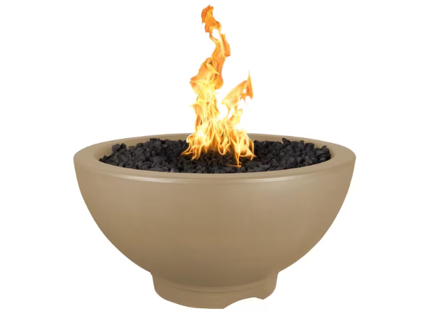 Top Fires by The Outdoor Plus Sonoma 38-Inch Propane Fire Pit - Brown Concrete - Match Light