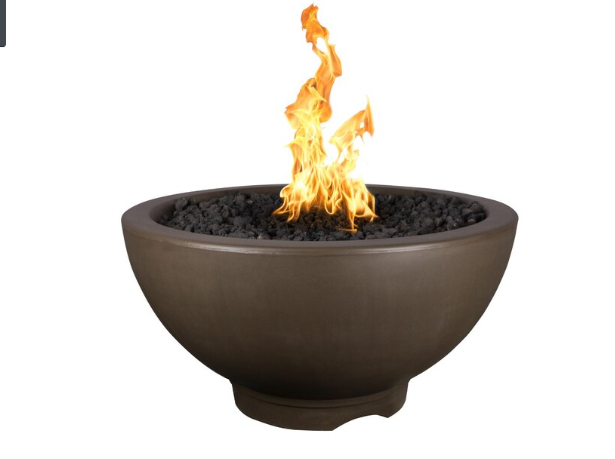 Top Fires by The Outdoor Plus Sonoma 38-Inch Propane Fire Pit - Chocolate Concrete - Match Light