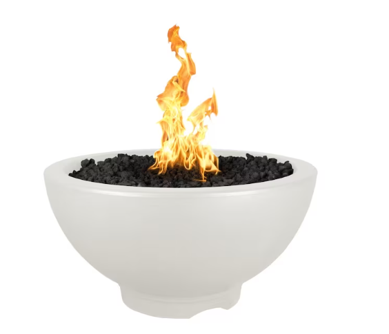 Top Fires by The Outdoor Plus Sonoma 38-Inch Propane Fire Pit - Limestone Concrete - Match Light