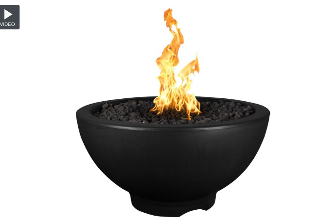 Top Fires by The Outdoor Plus Sonoma 38-Inch Propane Fire Pit - Black Concrete - Match Light (78)