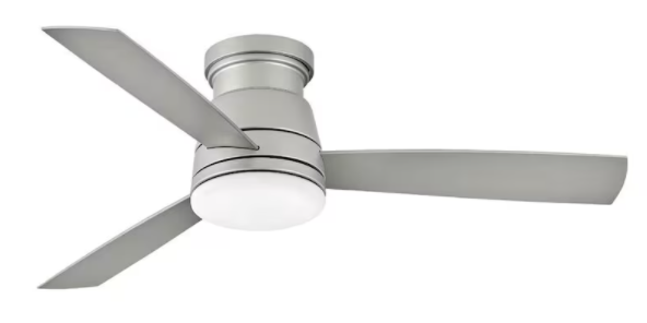 Hinkley Lighting Trey 52 Inch Indoor / Outdoor Ceiling Fan W/ LED Lighting - Brushed Nickel - 902752FBN-LWD