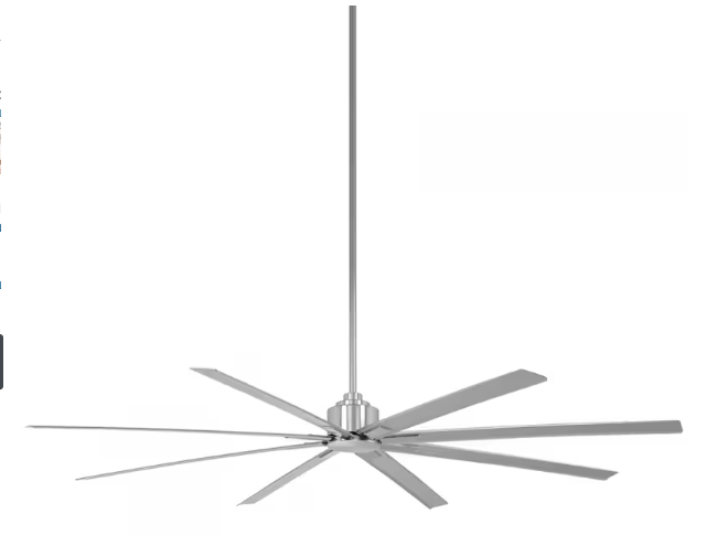 Minka-Aire Xtreme H2O 84-Inch 8-Blade Ceiling Fan in Brushed Nickel Finish W/ Silver Blades - F896-84-BNW