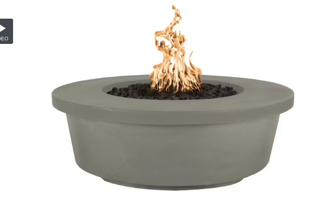 Top Fires by The Outdoor Plus Tempe 48-Inch Propane Fire Pit - Ash Concrete - Match Light