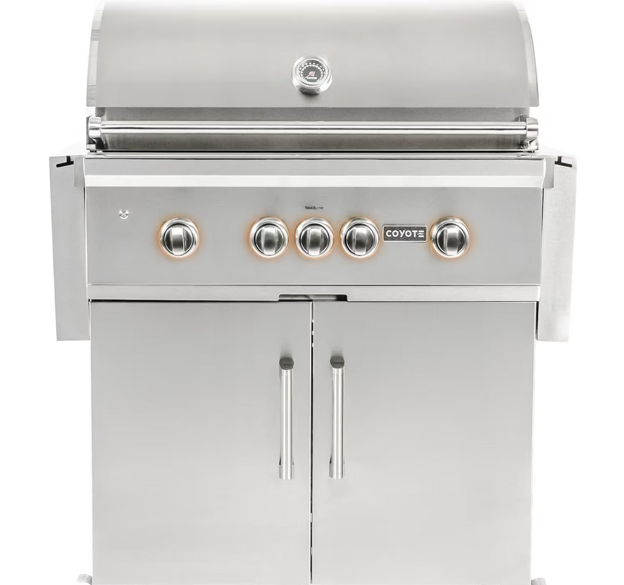 Coyote S-Series 36-Inch 4-Burner Propane Gas Grill With RapidSear Infrared Burner & Rotisserie - C2SL36LP + C1S36CT