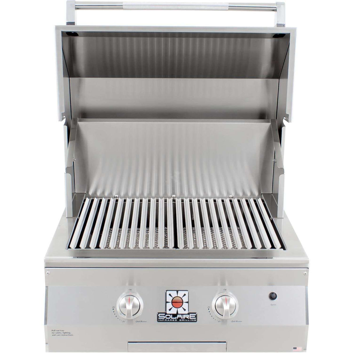 Solaire 27 Inch Deluxe Built-In All Infrared Natural Gas Grill - SOL-IRBQ-27GIRXL-NG open