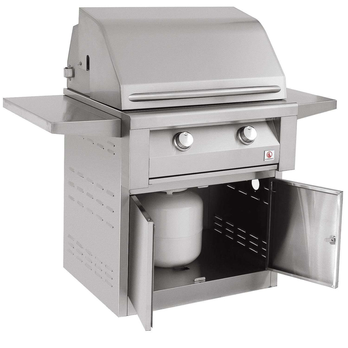 Summerset Builder 30-Inch 2-Burner Natural Gas Grill On Pedestal - SBG30-NG open