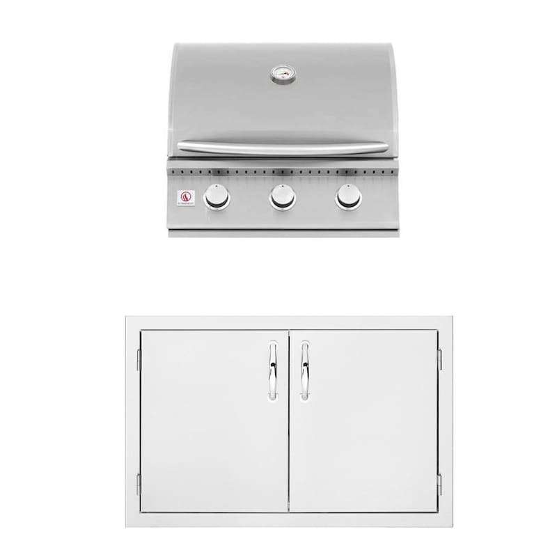 Summerset Sizzler 26-Inch Propane Outdoor Kitchen Package w Double Access Door - SIZ26-LP-SSDD-PROMO