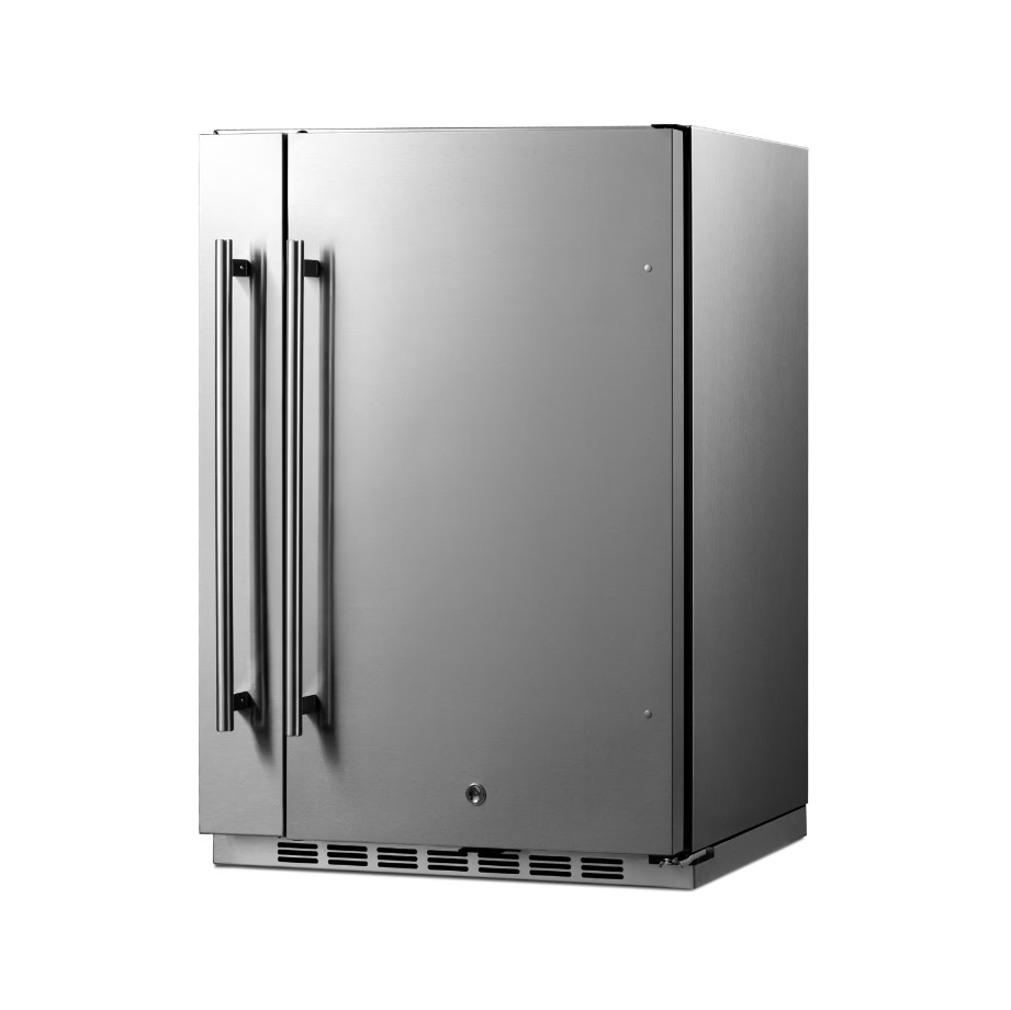 Summit 24-Inch 3.1 Cu. Ft. Shallow Depth Outdoor Compact Refrigerator W Slide-Out Storage Compartment - BCR19924