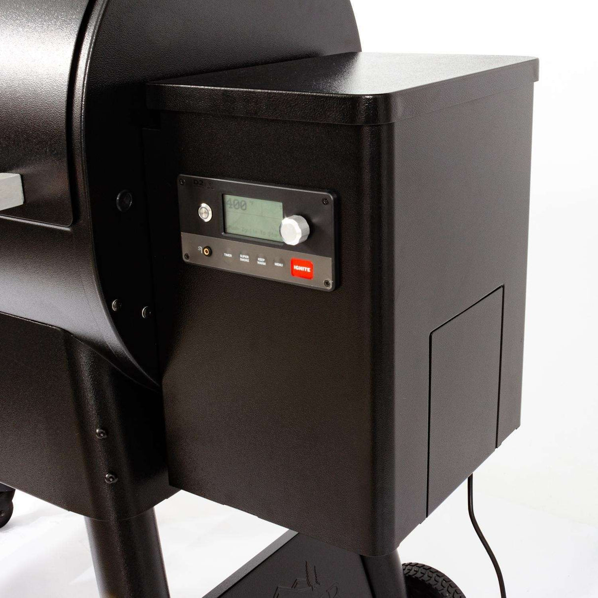 Traeger Ironwood 650 Wi-Fi Controlled Wood Pellet Grill W WiFIRE, Pellet Sensor, Front Shelf & Grill Cover - TFB65BLF + BAC362 + BAC505 pellet feed