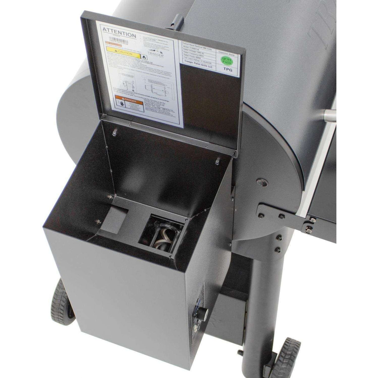 Traeger Pro Series 34-Inch Wood Pellet Grill W MEATER+ Smart Meat Thermometer pellet feed