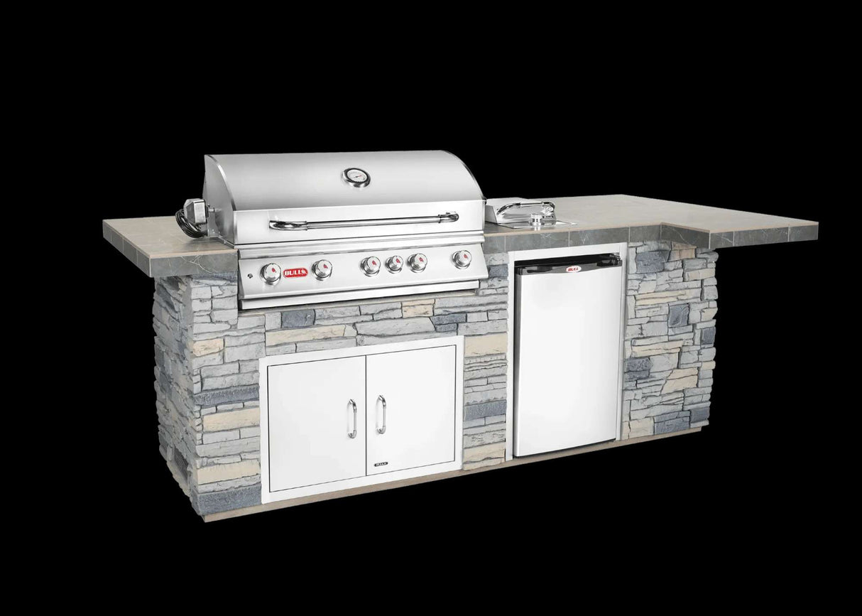 Bull BBQ Outdoor Kitchen, 15763, With Faux Rock And Brahma Grill Head