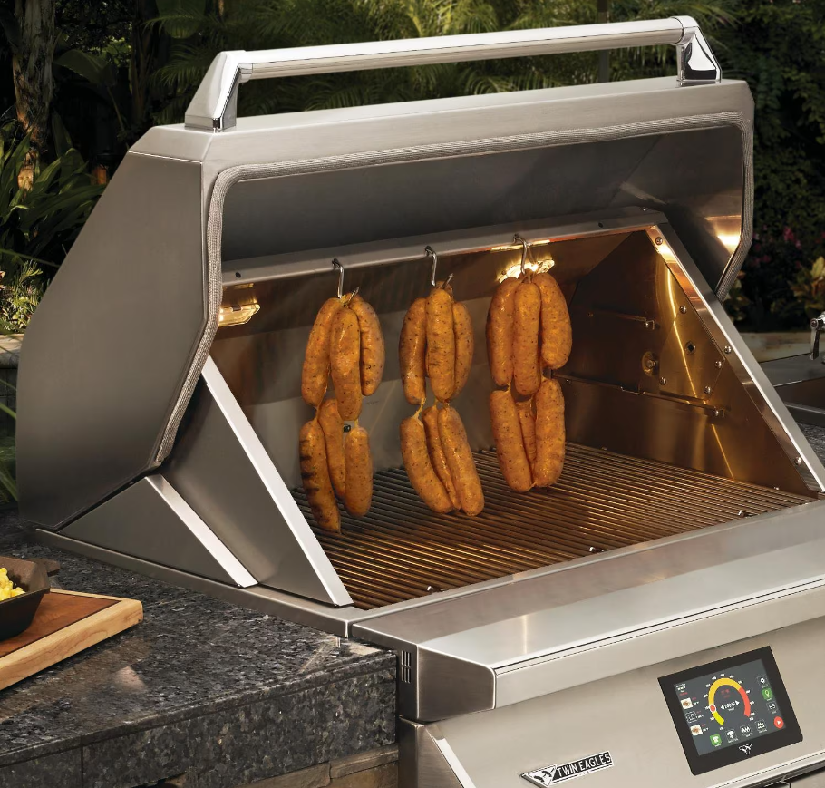 Twin Eagles Wi-Fi Controlled 36-Inch Stainless Steel Pellet Grill and Smoker with Rotisserie On Deluxe Cart